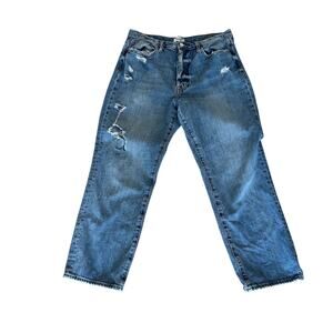 Pistola Baggy Straight Leg Jeans Size 31 x 27 Distressed Faded Medium Wash $138